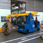 For handling molds in the tire production sector.